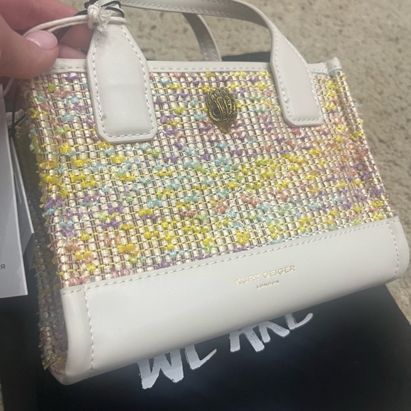 Kurt Geiger White and Multicolor Tweed Mini Bag - Picture 2 of 6